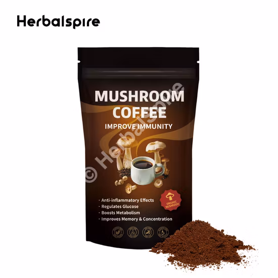 Estratto biologico di funghi Shiitake Lentinus Edodes Estratto vegetale Estratto di Maitake Chaga Reishi Lion′ S Mane Fungo Estratto di erbe Miscela in polvere